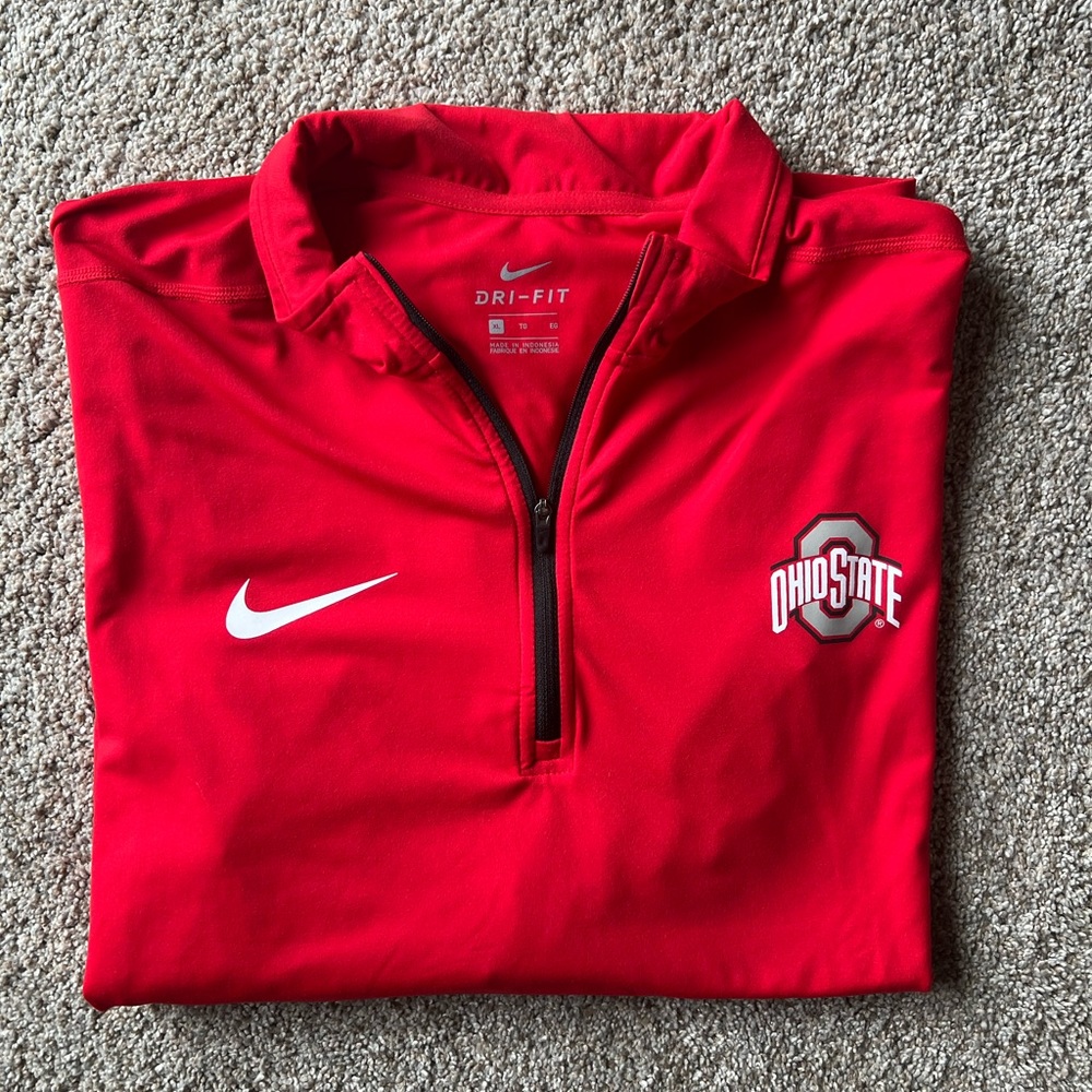 Ohio State Nike dri- fit quarter zip RED